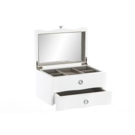 DKD Home Decor Joyero Romántico Blanco y Gris de Mdf y Terciopelo con Espejo y 1 Cajón 20x14x12 cm Pack de 2 Unidades Precio: 45.50000026. SKU: S3030720