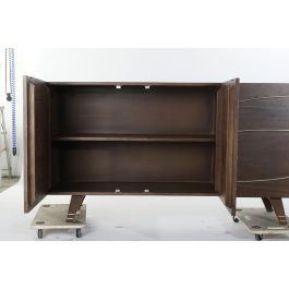 DKD Home Decor Buffet Moderno Marron Oscuro 3 Puertas 145 x 41 x 76 cm