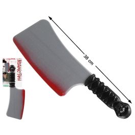 Hacha de carnicero plástica manchada de sangre 38 cm para disfraces de Halloween y terror Precio: 0.95000004. SKU: B12MKPPPZ3