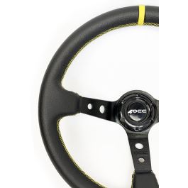 Occ Motorsport Volante Track OCCVOL004 Desplazado Piel Artificial Brazos Negros 350mm Deportivo