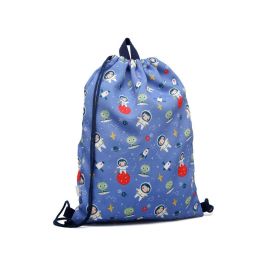 KioKids Bolsa de Almuerzo Azul de Algodón y Poliéster para Guardería, Colegio +0 meses, Capacidad 5L