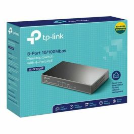TP-Link SF1008P Switch PoE No Administrado de 8 Puertos Fast Ethernet (10/100) Montaje de Pared