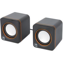 MANHATTAN Lautsprecher fr PC und Laptop 2600 Series zwei verbundene Lautsprecher 1.4 m USB-Kabel USB-C/USB-A-Adapter schwarz/orange Precio: 36.58999949. SKU: B1HM639AZC