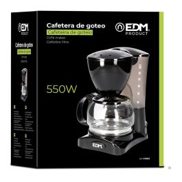 Edm Cafetera de goteo 6 tazas 550W Negro con función anti-goteo