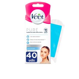 Veet Bandas de Cera Pure Facial Piel Sensible 40 Unidades para Depilación Facial Precio: 5.99238948. SKU: S05109456