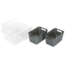 Cook Concept Caja con 2 Cubetas Nevera para Frutas y Verduras 22,5x17,5 cm