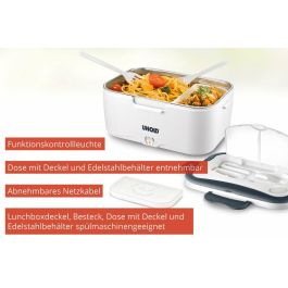 Unold 58850 Fiambrera Eléctrica Calentador de Comida 1.5L Gris/Blanco Acero Inoxidable/Plástico para Adultos