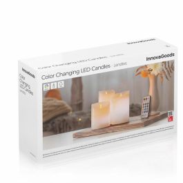 Velas LED Multicolor Efecto Llama con Mando Lendles InnovaGoods 3 Unidades