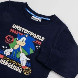 Cerdá Sudadera Cotton Brushed Sonic para niños 8 años - Azul Oscuro