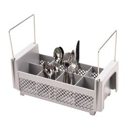 CAMBRO - 8FB434-151 - 1/2 Canastilla de lavado con 8 comp. y asas para cubiertos - 45,7 x 19,7 x 18,4 cm - Gris claro Precio: 40.79000024. SKU: B1C669FX4Z
