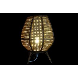 DKD Home Decor Lámpara Sobremesa Urban Ratán Marrón E27 29 x 40 x 29 cm