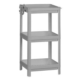 Berilo Estantería de Plástico Gris con 3 Baldas - 70.5 cm de Alto x 35.5 cm de Ancho x 23 cm de Largo (8 Unidades)