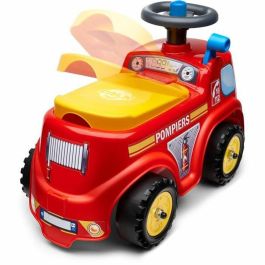 Falk correpasillos camión de bomberos para bebés y niños con asiento abatible, volante direccional y bocina