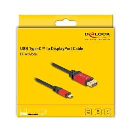 Delock 91031 Cable USB-C a DisplayPort DP Alt Mode, 8K 30 Hz, HDR10, 2 m, Color Rojo