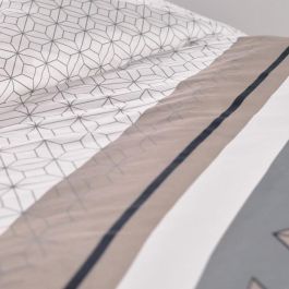 Juego de cama doble -TODAY - 240x200 cm - 100% Algodón - Beige, Blanco y Negro Juego de cama doble -TODAY - 240x200 cm - 100% Algodón - Beige, Blanco y Negro