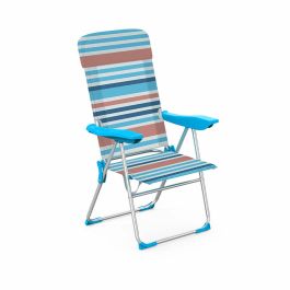 Marbueno Silla Plegable 5 Posiciones Aluminio con Cojin Rayas Naranjas y Azules Playa y Piscina 69X58X110 cm 10465 Precio: 63.99000058. SKU: B1ARGS4EMK