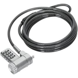 Targus ASP96RGL - Candado de Combinación Reajustable de Acero Galvanizado para Portátil/PC/Monitor, Cable de 2m, Plata