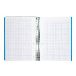 Cuaderno Espiral Liderpapel A5 Micro Wonder Tapa Plastico 120H 90 gr Cuadro 5 mm 5 Bandas 6 Taladro Color Verde Turquesa