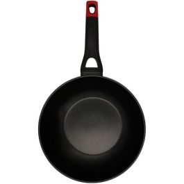 Pyrex Wok Aluminio Forjado Optima + 28 cm, Fondo Inducción Total, 3 Capas Antiadherentes, Asas Soft Touch, Apto Lavavajillas