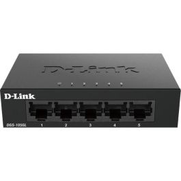 D-Link DGS-105GL Switch de Red Gigabit Ethernet 5 Puertos, 10 Gbps, Plug & Play, Metálico, Silencioso y Eficiente