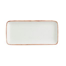 Ariane Fuente Rectangular Porcelana Terra Reforzada Apta Horno 170°C, Lavavajillas, Microondas y Apilable 36x16,5 cm (6 Unidades)