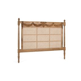 Giner y Colomer Cabecero Madera Maciza de Teca 174 cm con Rejilla Trenzada Natural