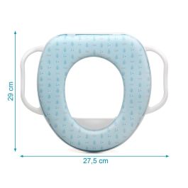 KioKids Petits Moments Reductor WC Azul con Asas y Protector Antisalpicaduras para Niños +12 Meses