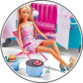 Steffi Love Muñeca Maniquí 29cm y Autocaravana que se Abre: Cocina, Sala de Estar, Cama y Accesorios (51cm)