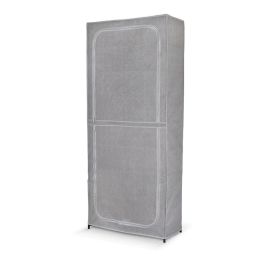 Jobgar Armario zapatero doble con funda, 160x68x30 cm, Gris, Tela