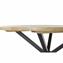 Mesa de Comedor DKD Home Decor 127 x 127 x 75 cm Natural Negro Metal Aluminio Madera de mango