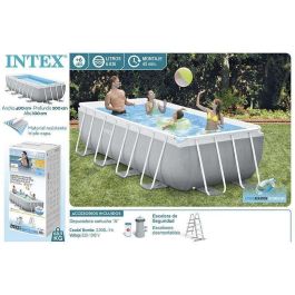 Intex Piscina Rectangular Desmontable Prism Frame 400x200x100cm con Depuradora y Escalera (6836 Litros, +6 años)