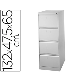 Blanca Fichero 4 Cajones Metal 132 cm Alto 65 cm Prof 47.5 Ancho Gris Guías Telescópicas Antivuelco Precio: 403.88999948. SKU: B1EZACHF7K