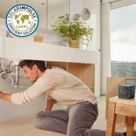 Bosch Quigo Líneas Láser Verde, Diodo Láser Verde, Alcance 12 m, Autonivelante, Visibilidad Brillante, Incluye 2 Pilas
