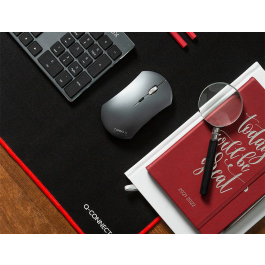 Q-connect Alfombrilla XXL Negra con Borde Rojo para Ratón 900x400 mm