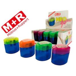 Sacapuntas M+R Neo Light 2 Usos Con Deposito -Colores Surtidos 10 unidades