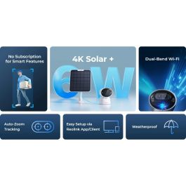 Reolink Argus Series B730 Cámara de Seguridad IP WiFi Inalámbrica Exterior/Interior 4K 8MP Alimentación Batería