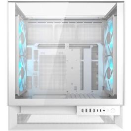 COUGAR OmnyX Midi Tower PC ATX ARGB Blanco - Caja de ordenador con ventana lateral para gaming y gestión de cables