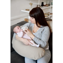 Red Castle Big Flopsy Almohada de Lactancia y Maternidad Flor de Algodón - Lino, Multiusos para Embarazo y Bebé, Funda Lavable