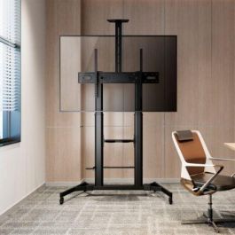 Aisens FT100TE-171 Soporte de Suelo Inclinable con Ruedas y Manivela para TV 60-100", hasta 100kg, VESA 1000x600mm, Negro