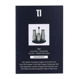 Quttin Set de 4 Dispensadores de Acero Inoxidable con Soporte (8 Unidades)