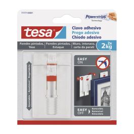 Tesa Clavo adhesivo ajustable hasta 2kg para paredes pintadas y yeso, sistema desmontable y reutilizable, 77777-00001-00