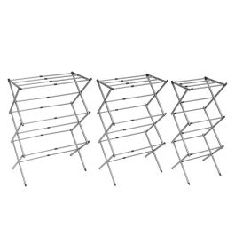 Tendedero Metálico Plegable y Extensible con 3 Alturas Cloxy InnovaGoods 11 barras Tendedero Metálico Plegable y Extensible con 3 Alturas Cloxy InnovaGoods 11 barras