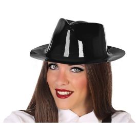 Sombrero estilo gánster PVC negro para fiestas temáticas y disfraces Precio: 0.79000053. SKU: S1130000