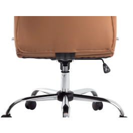 Q-connect Silla de Dirección Premium en Similpiel Color Crema, Base Metálica, Ruedas Suaves, Altura Ajustable - Máximo Confort y Elegancia para tu Oficina Moderna.