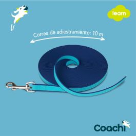 Coachi Correa de Adiestramiento Impermeable Training Line 10m Azul Oscuro/Azul Claro para Perros y Cachorros, Ligera, de Nylon