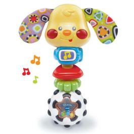 VTech Sonajero Perrito Toby con Luces, Música y Diferentes Texturas para Bebés 0-24 Meses, Juguete Educativo con Pilas Incluidas, 18x13.5x5 cm
