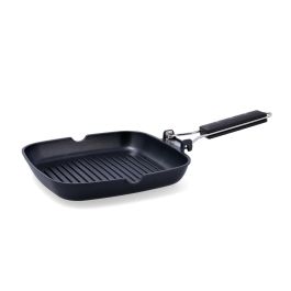 Asador Cuadrado Aluminio Fundido Ebano Quid 24 cm