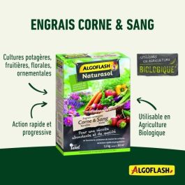 Algoflash Naturasol ACORNBIO15 - Abono de Cuerno Tostado y Sangre Seca 1,5kg