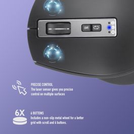 NGS Ratón Multidispositivo Inalámbrico Recargable Bluetooth 4.0 y 2.4Ghz, Sensor Láser 800/1600/3200 DPI, BLUR-RB