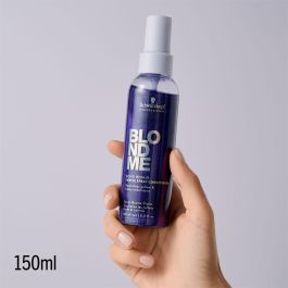 Schwarzkopf BLONDME BOND REPAIR cool blondes neutralizing spray conditioner, Acondicionador Morado Spray para Cabellos Teñidos, 150 ml